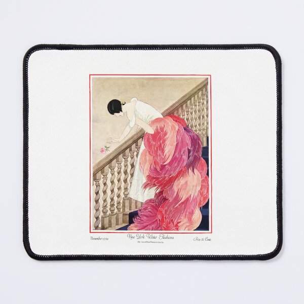 Item preview, Vintage 1924 Art Deco Pink Feather Train Gown Poster designed and sold by TeeARTHY.