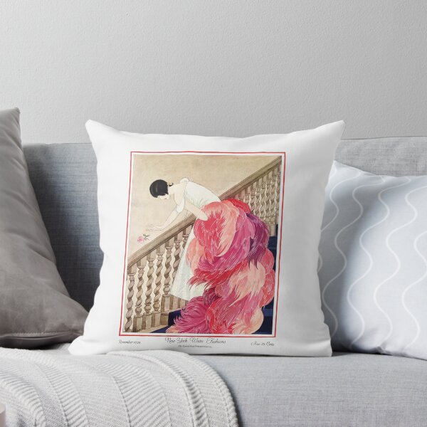 Item preview, Vintage 1924 Art Deco Pink Feather Train Gown Poster designed and sold by TeeARTHY.