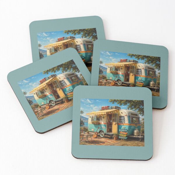 Item preview, Vintage Camper by the Sea designed and sold by onubi.