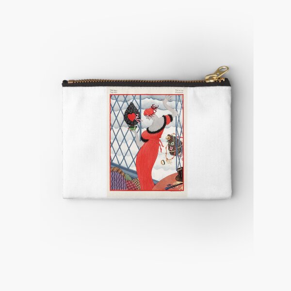 Item preview, Vintage Art Deco Red Gown Holding Heart Holiday Fashion designed and sold by TeeARTHY.