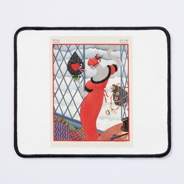 Item preview, Vintage Art Deco Red Gown Holding Heart Holiday Fashion designed and sold by TeeARTHY.