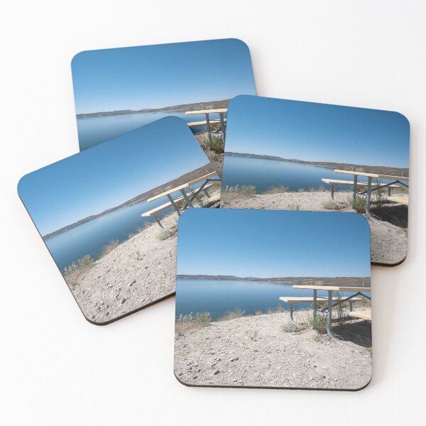 Item preview, Wide angle view of picnic table beside South Fork Reservoir designed and sold by lisavonbiela.