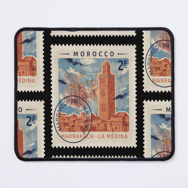 Item preview, Marrakech Medina Morocco Souk Koutoubia Stamp Sticker designed and sold by stickercuffs.