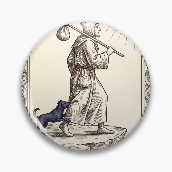 Item preview, Wandering Fool Tarot Copperplate Etching Art designed and sold by Ninjacatoff.