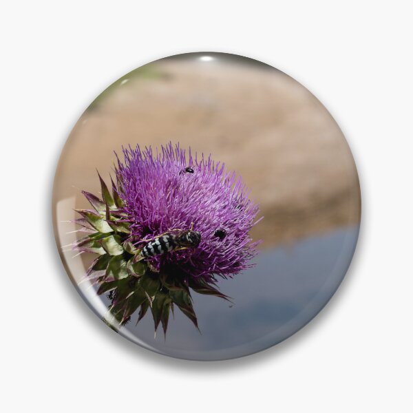 Item preview, Purple thistle detail with soft background at South Fork Reservoir designed and sold by lisavonbiela.
