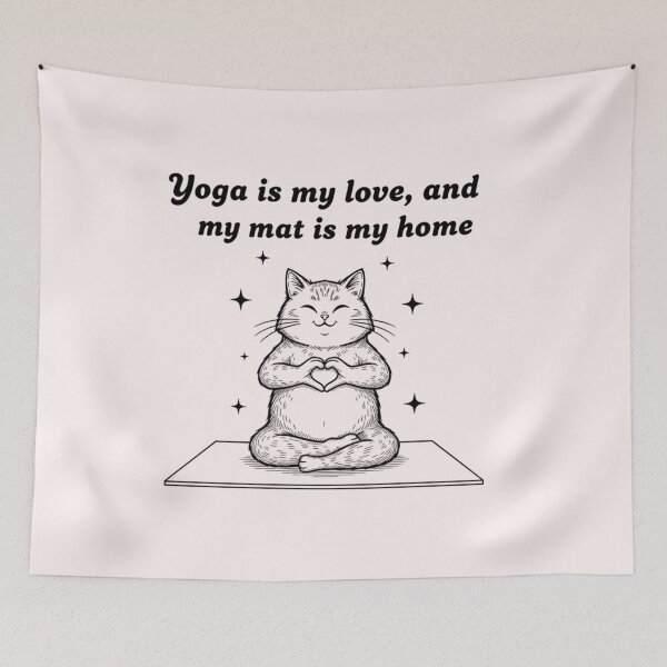 Item preview, Yoga Is My Love: Meditating Cat and Sacred Mat designed and sold by OlgaLuna_Designs.