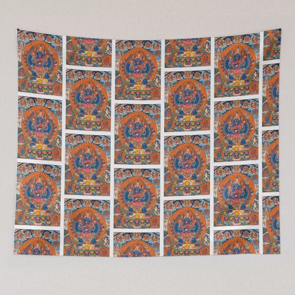 Item preview, Tibetan Buddhist Wrathful Deity Thangka Spiritual Art designed and sold by TeeARTHY.