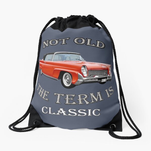 Classic Vintage Cars Design Great for Birthday or Retirement Gift, Funny Not Old Automobiles, 1958 Lincoln Continental Capri Convertible Designed Products Drawstring Bag
