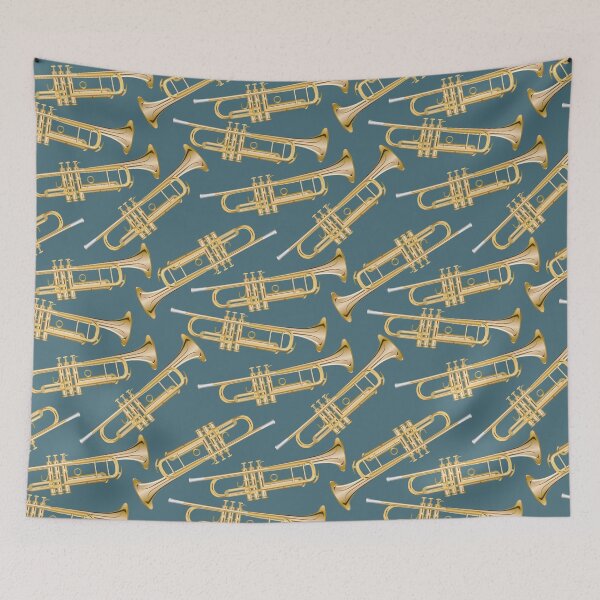 Item preview, trumpet on teal designed and sold by kobyakov.