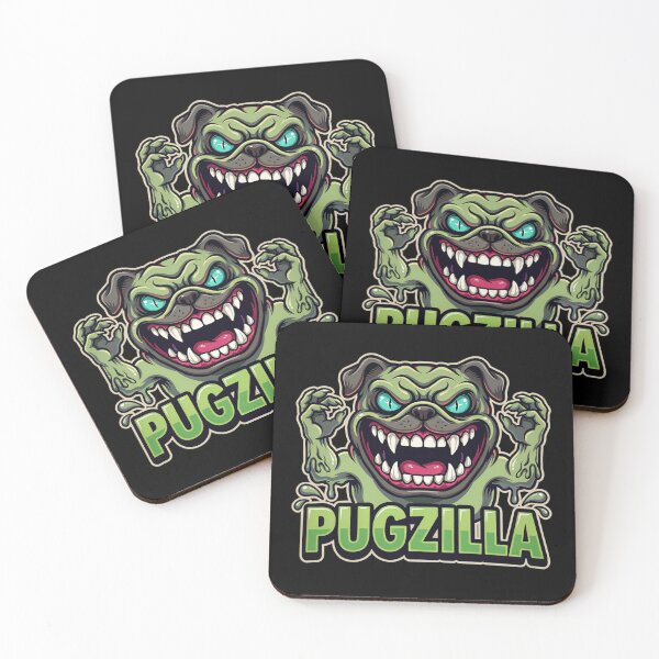 Item preview, Mutant Zombie Pug Monster Halloween Cartoon Design designed and sold by SoftStyleStudio ⭐⭐⭐.