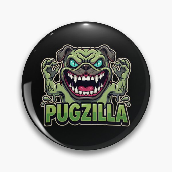Item preview, Mutant Zombie Pug Monster Halloween Cartoon Design designed and sold by SoftStyleStudio ⭐⭐⭐.