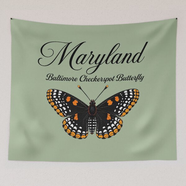 Item preview, Maryland Baltimore Checkerspot Butterfly – State Butterfly Art Print designed and sold by The-Drip-Studio.