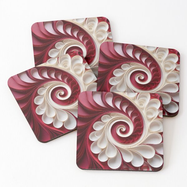 Item preview, Intricate Red and Cream Swirl designed and sold by Vicky Brago-Mitchell®.