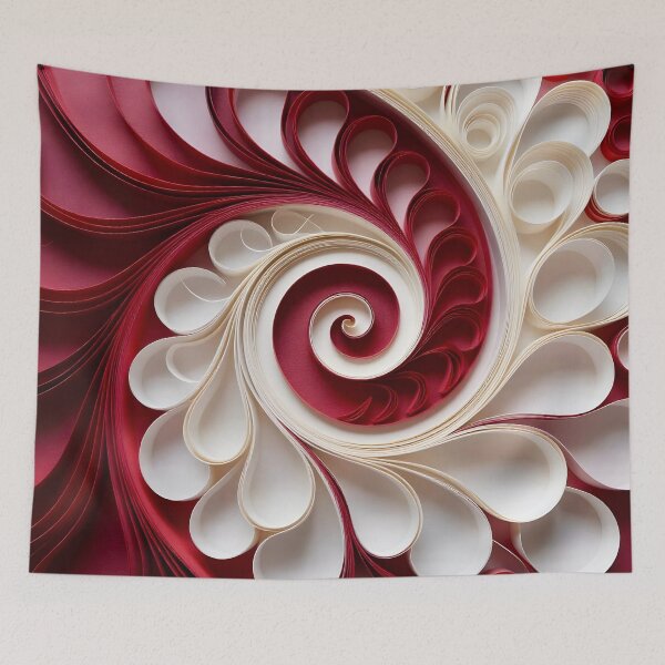 Item preview, Intricate Red and Cream Swirl designed and sold by Vicky Brago-Mitchell®.