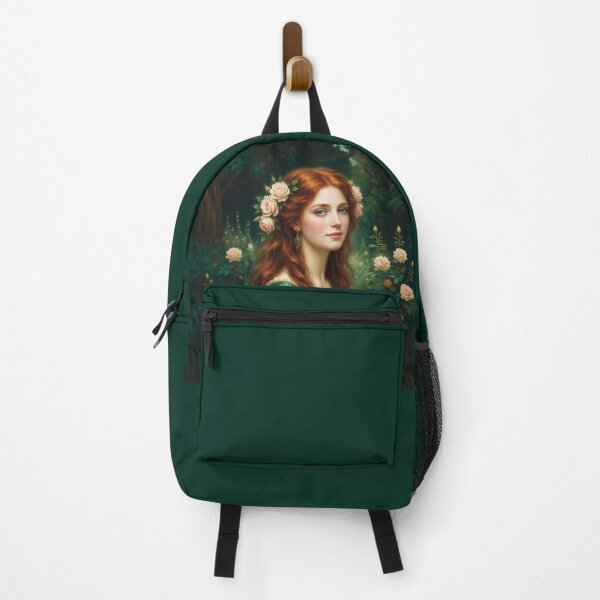 Item preview, Pre-Raphaelite Portrait of Auburn Haired Woman in Emerald Gown designed and sold by Lucia Amaris Art.