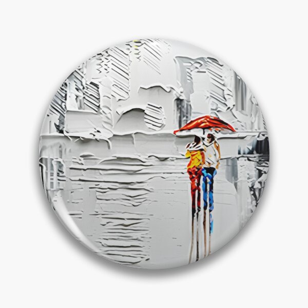 Item preview, Abstract City Textured Oil Painting | Romantic Couple Modern Urban Landscape designed and sold by Iceberg Comic Book Lounge.