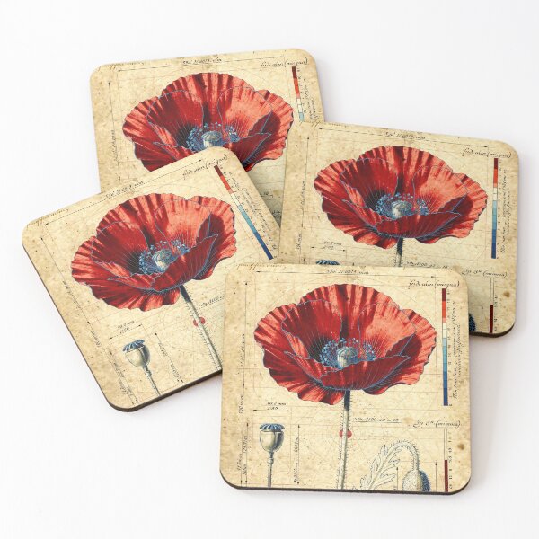 Item preview, Poppy Vitruvian Blueprint Da Vinci Style Drawing designed and sold by Jozefin's Studio.