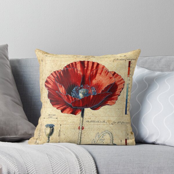 Item preview, Poppy Vitruvian Blueprint Da Vinci Style Drawing designed and sold by Jozefin's Studio.