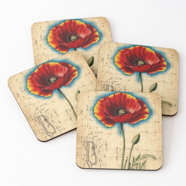 Item preview, Da Vinci Poppy Codex Renaissance Botanical Study designed and sold by Jozefin's Studio.