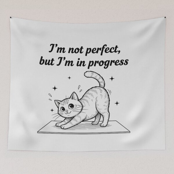 Item preview, Downward Cat Yoga Pose: Feline Stretching and Mindfulness designed and sold by OlgaLuna_design.