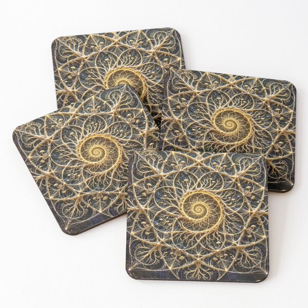 Item preview, Mycelial Convergence - Sacred Geometry Fungal Network Fibonacci Mandala designed and sold by 303 Visionary Prints .