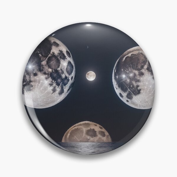 Item preview, Surreal Cosmic Moon Face over Ocean Space Art Poster designed and sold by UmSkelig834.