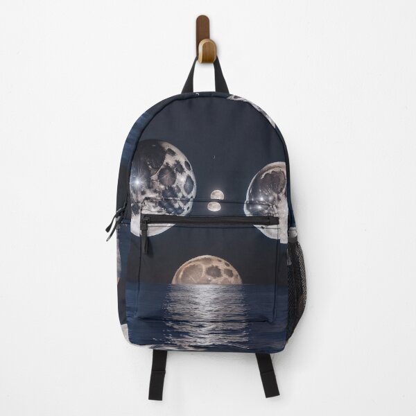 Item preview, Surreal Cosmic Moon Face over Ocean Space Art Poster designed and sold by UmSkelig834.