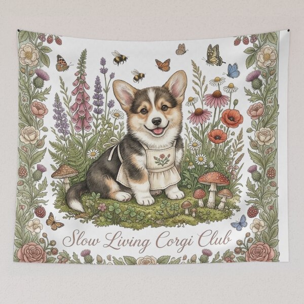 Item preview, Cute Corgi Slow Living Corgi Club Shirt, Cottagecore Corgi Botanical Garden Tee, Unique Corgi Nature Gift for Dog and Cottage Lovers designed and sold by Wearable Canvas...