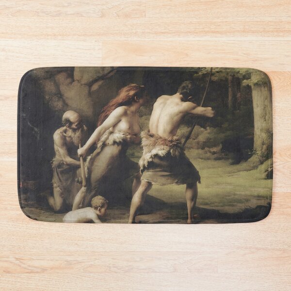Item preview, Prehistoric Man Hunting Bears Classical Stone Age Painting designed and sold by TeeARTHY.