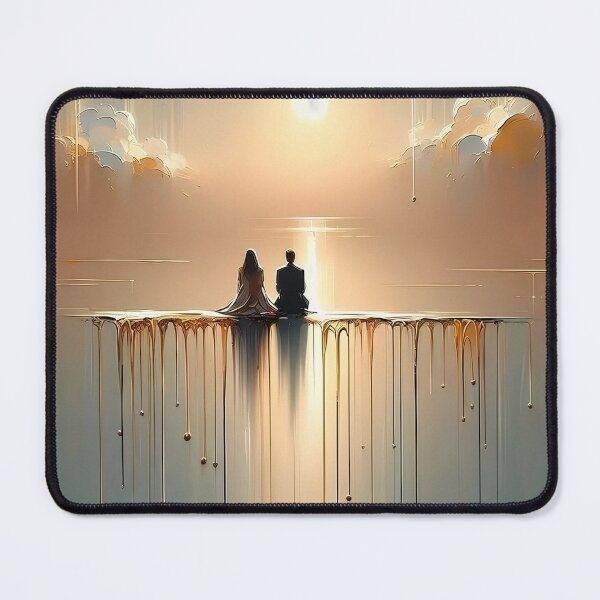 Item preview, Abstract Romantic Couple Oil Painting | Ethereal Sunset Love Wall Art designed and sold by Iceberg Comic Book Lounge.