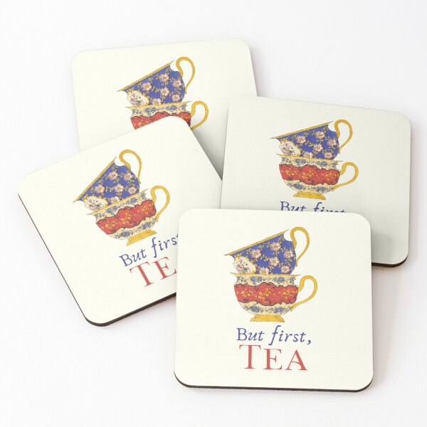 Item preview, But First, Tea, With Vintage 19th Century Teacups designed and sold by MaryKunzGoldman.