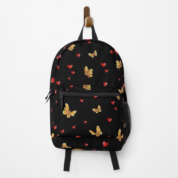 Item preview, Hearts and butterflies pattern on a black background; mood, relaxation, expression of love. designed and sold by ArtbySvetik.