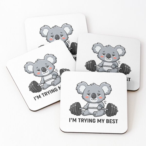 Item preview, Im Trying My Best Weightlifting Gym Koala T-Shirt designed and sold by fowzi shokri.