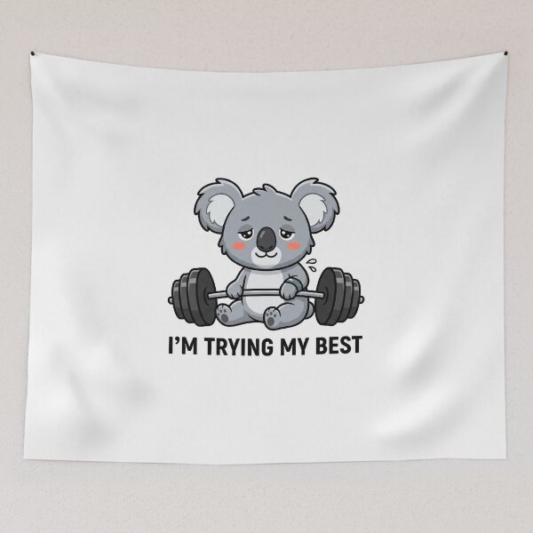 Item preview, Im Trying My Best Weightlifting Gym Koala T-Shirt designed and sold by fowzi shokri.