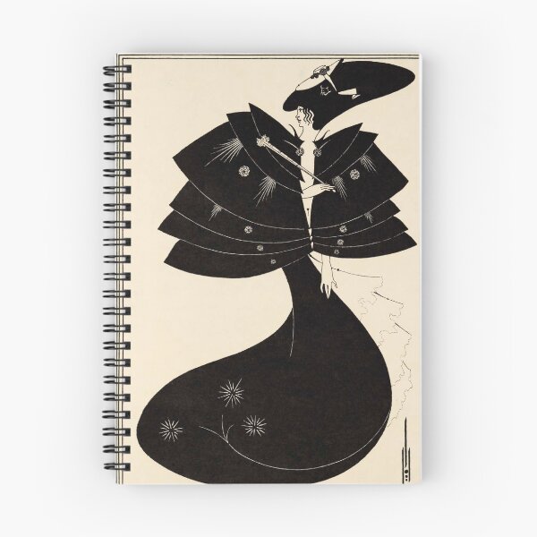Aperçu de l'œuvre La cape noire par Aubrey Beardsley - Illustration de mode Art déco - Femme élégante pour les amateurs d'art vintage créée et vendue par RickE.