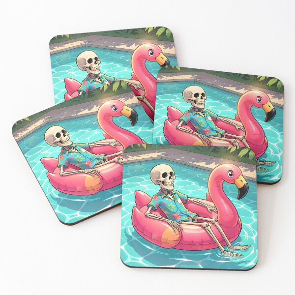 Item preview, Too Hot to Care – Skeleton Pool Day designed and sold by PawPrintedArt.