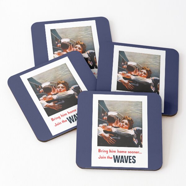 Item preview, Digitally Restored WWII US Navy Waves Recruitment Print - Bring Him Home Sooner designed and sold by Vintage Poster Supply.