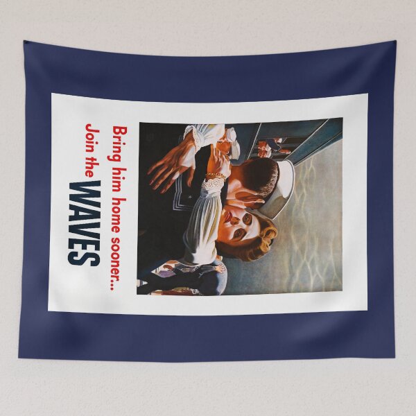 Item preview, Digitally Restored WWII US Navy Waves Recruitment Print - Bring Him Home Sooner designed and sold by Vintage Poster Supply.