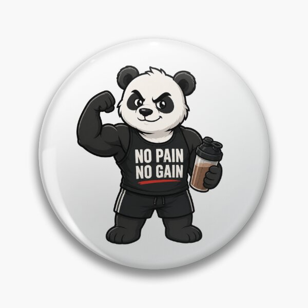 Item preview, No pain, no gain, Panda designed and sold by DailyQuestPrint.