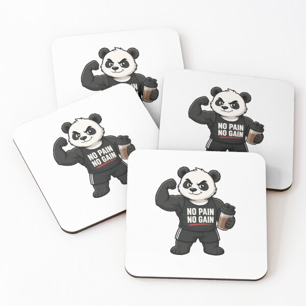 Item preview, No pain, no gain, Panda designed and sold by DailyQuestPrint.