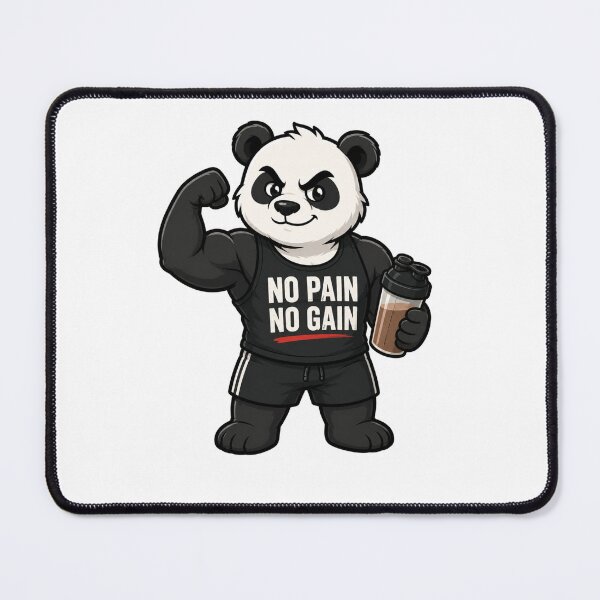Item preview, No pain, no gain, Panda designed and sold by DailyQuestPrint.