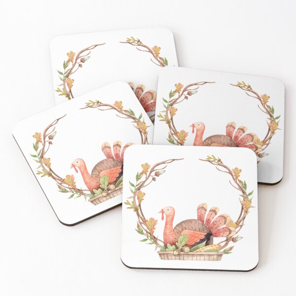 Item preview, Watercolor Turkey Wreath designed and sold by White Rabbit Design .