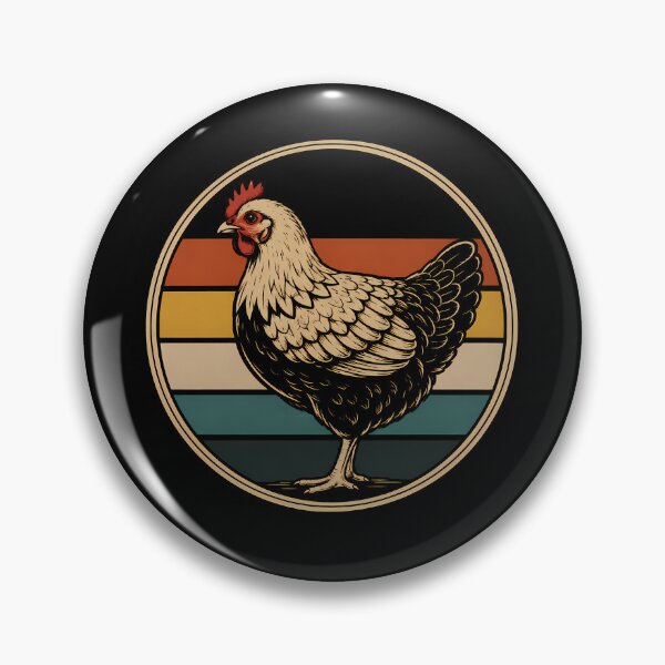 Item preview, Retro Vintage Farm Chicken Silhouette Circle designed and sold by Moizento.