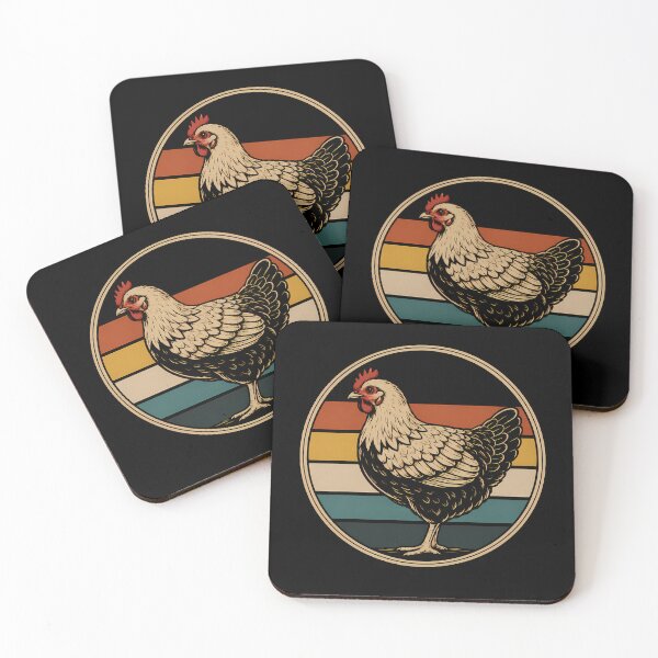 Item preview, Retro Vintage Farm Chicken Silhouette Circle designed and sold by Moizento.