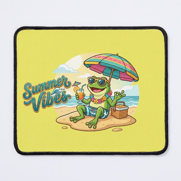 Item preview, Summer Vibes Cartoon Frog – Cute Beach Frog with Sunglasses Tropical Vacation Design designed and sold by SamiOmar94.