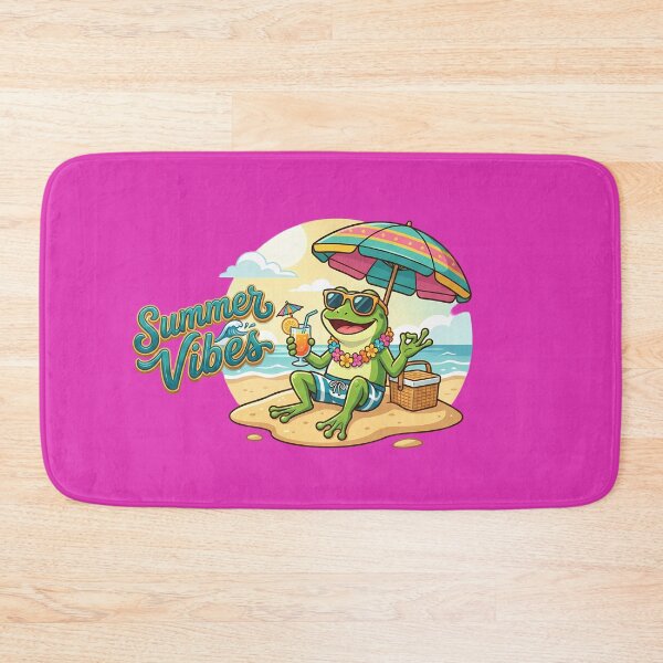 Item preview, Summer Vibes Cartoon Frog – Cute Beach Frog with Sunglasses Tropical Vacation Design designed and sold by SamiOmar94.