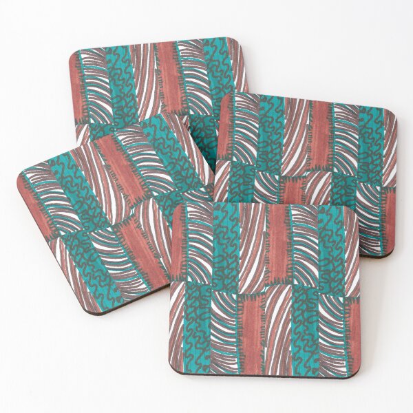 Item preview, 4th Dimension- Teal, Brown,White Abstract Pattern designed and sold by Little Lucid Mind.