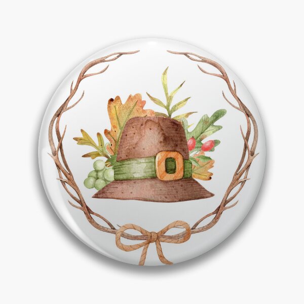 Item preview, Watercolor Pilgrim Wreath PNG Clipart designed and sold by White Rabbit Design .