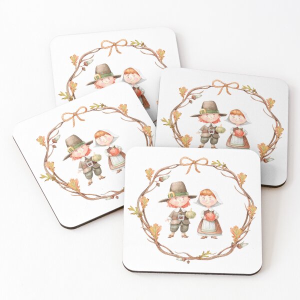Item preview, Watercolor Pilgrim Kids Wreath designed and sold by White Rabbit Design .