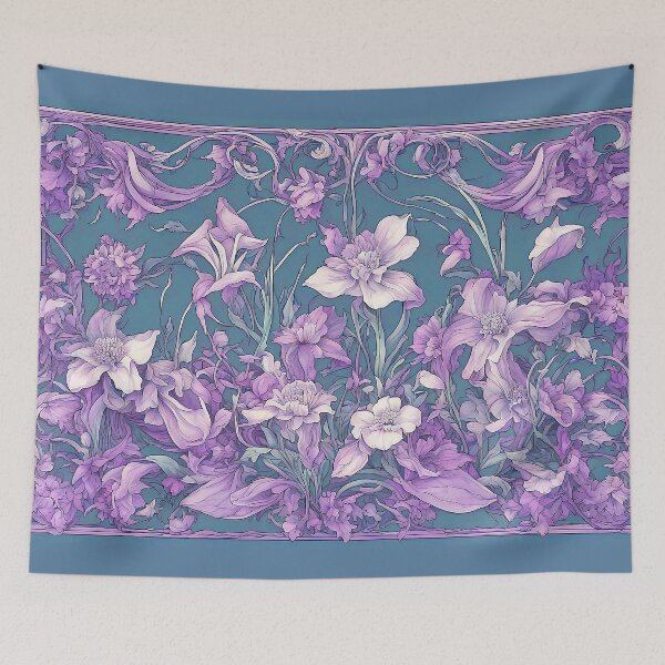 Item preview, Purple Art Nouveau Flower Design designed and sold by LaRoach Digital Arts.
